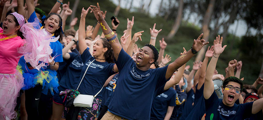 Students cheering