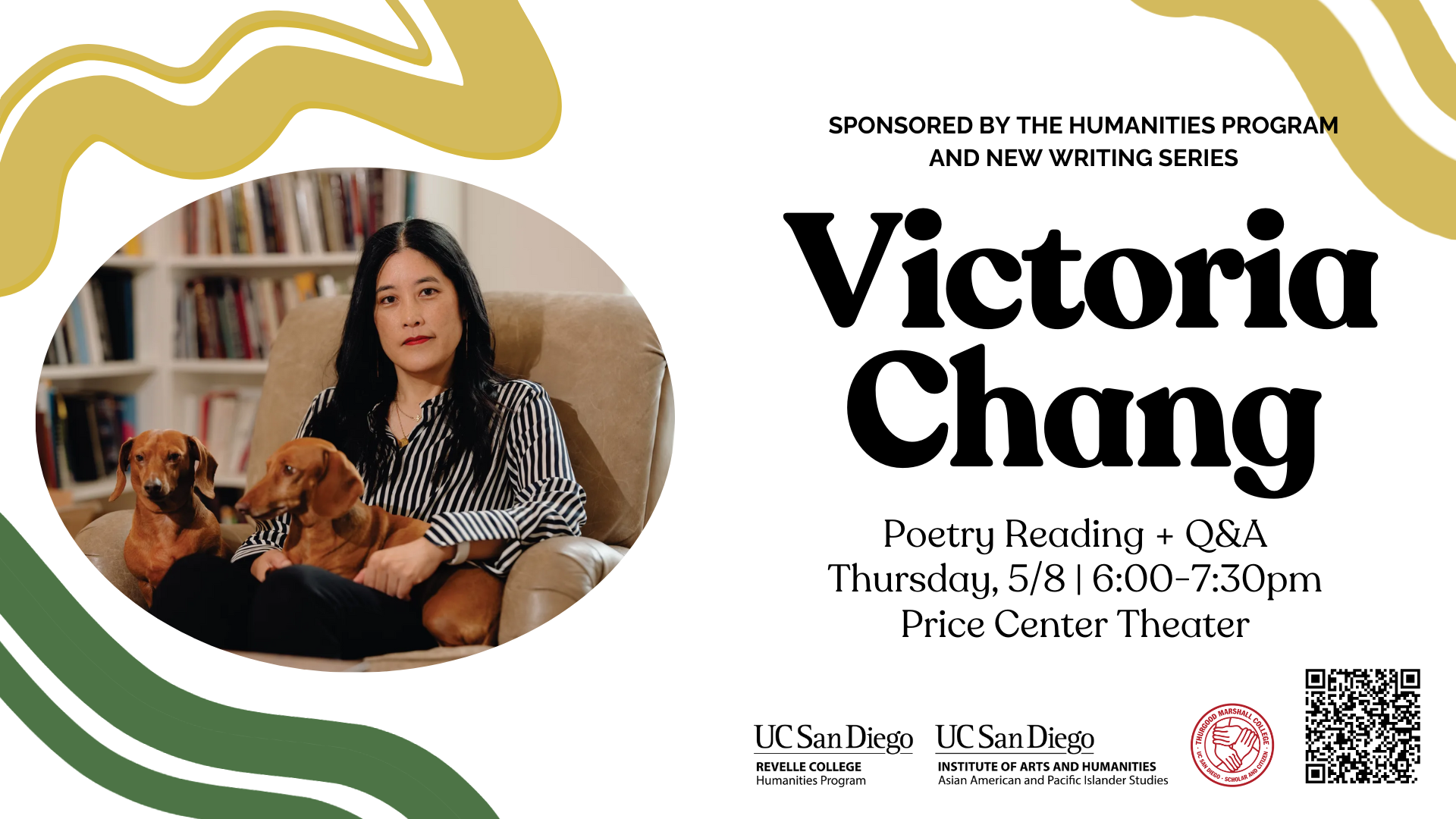 Victoria Chang Poetry Reading, May 8th 6-7:30pm, Price Center Theater